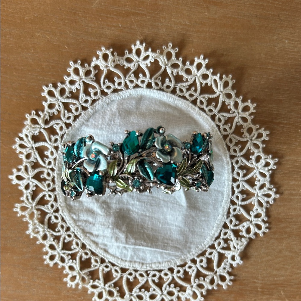 Blue and Teal Floral Bracelet
